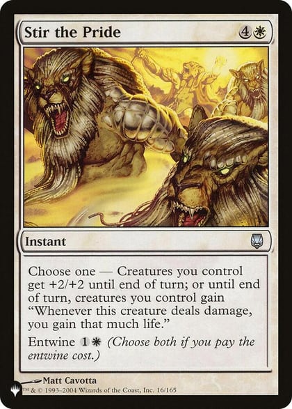 Stir the Pride, The List Reprints 16/165