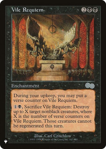 Vile Requiem (USG), The List Reprints 167/350