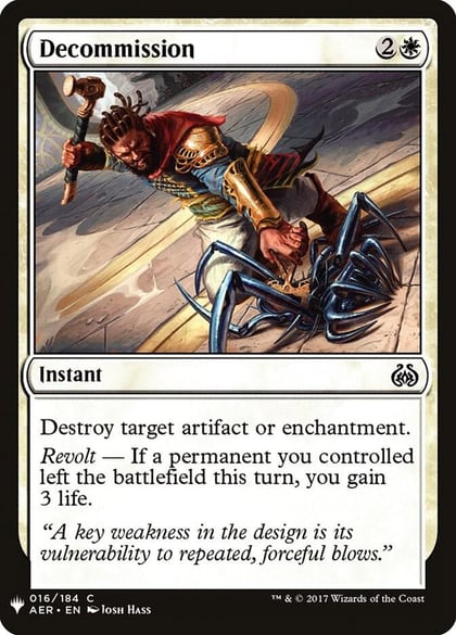 Decommission, The List Reprints 16
