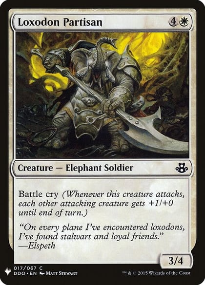 Loxodon Partisan, The List Reprints 17