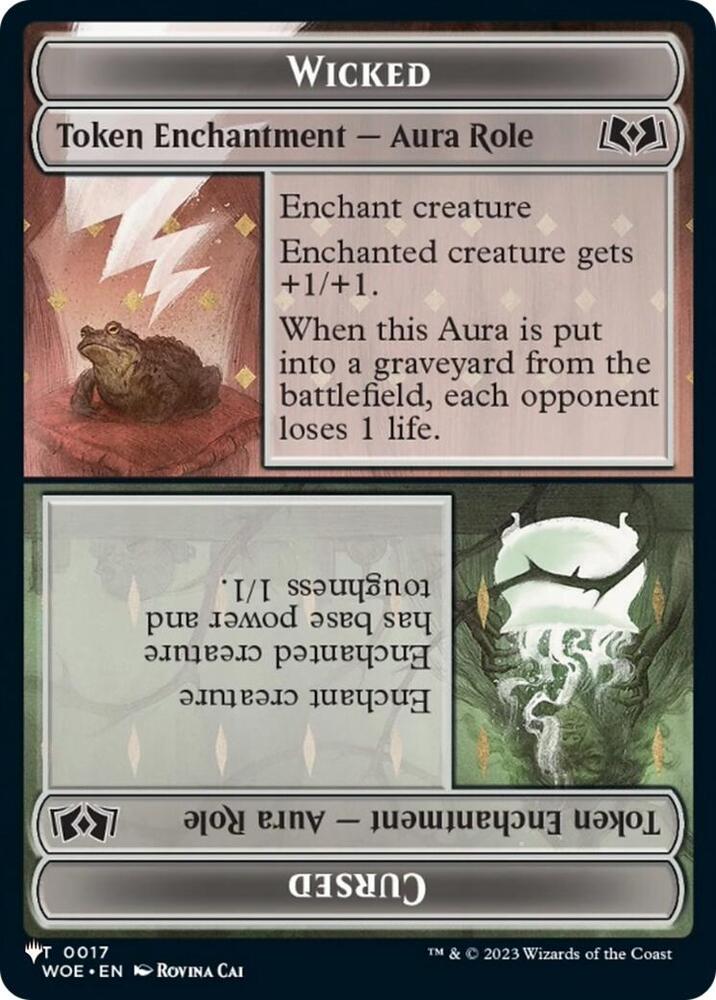 Wicked Role / Cursed Role (WOE) // Treasure (MH3) Double-sided Token, The List Reprints 17 // 7