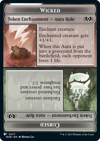 Wicked Role / Cursed Role (WOE) // Treasure (MH3) Double-sided Token, The List Reprints 17 // 7