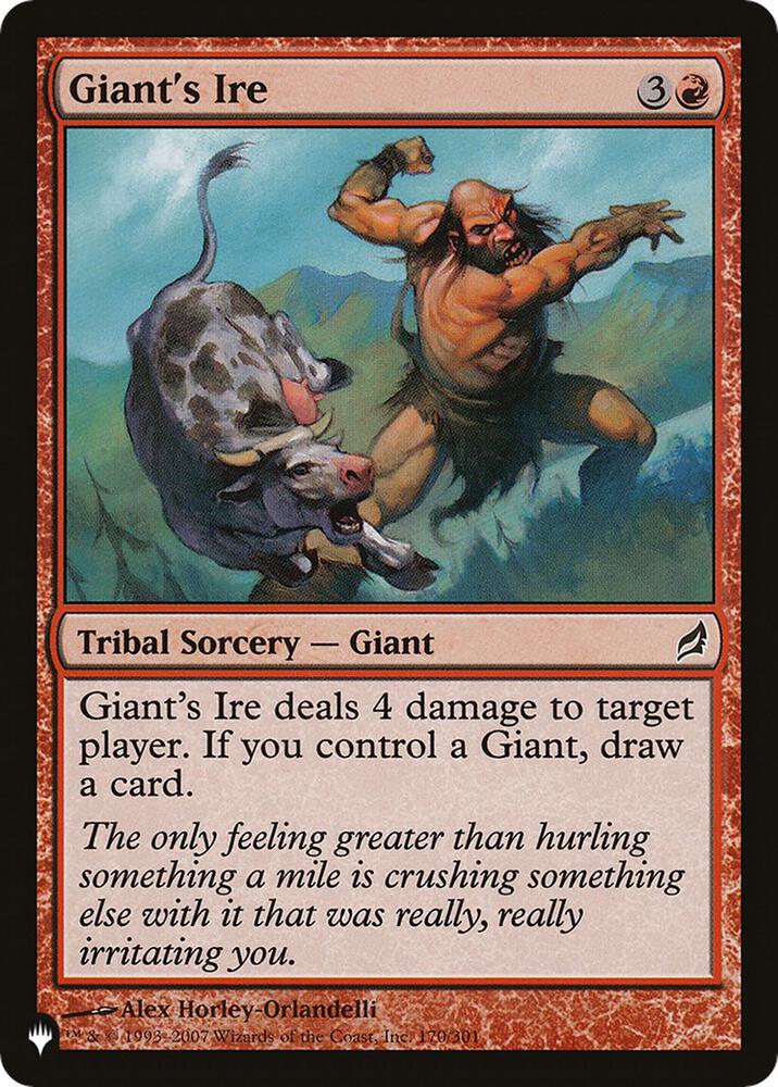 Giant's Ire, The List Reprints 170/301