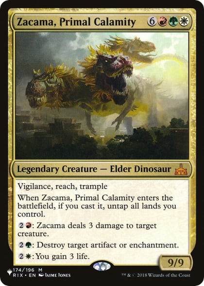Zacama, Primal Calamity, The List Reprints 174/196