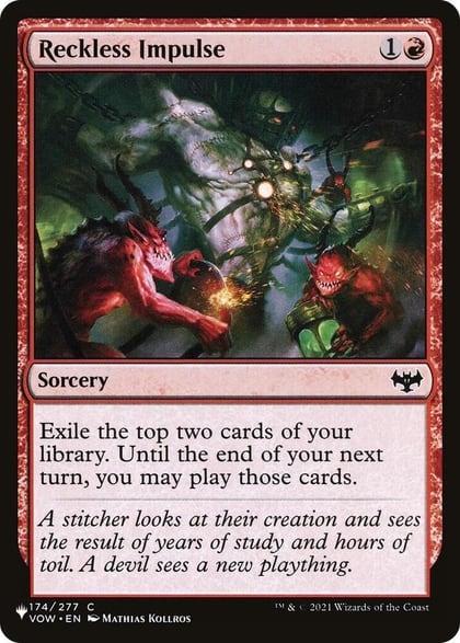 Reckless Impulse, The List Reprints 174/277