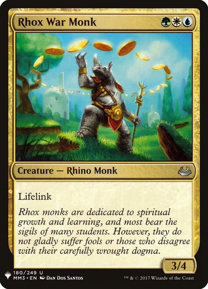 Rhox War Monk, The List Reprints 180