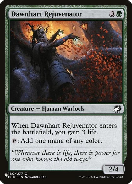Dawnhart Rejuvenator, The List Reprints 180/277