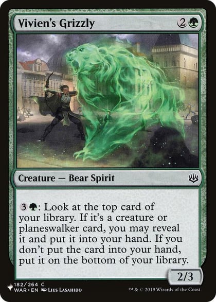 Vivien's Grizzly, The List Reprints 182/264