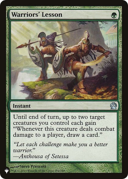 Warriors' Lesson, The List Reprints 184/249