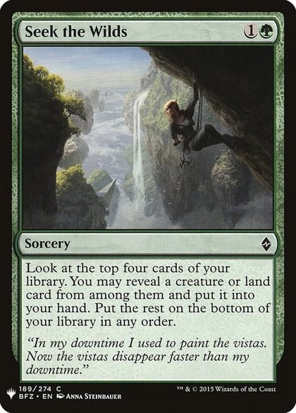 Seek the Wilds, The List Reprints 189
