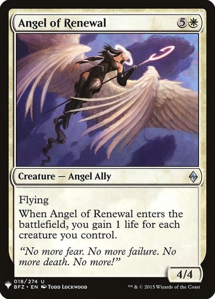 Angel of Renewal, The List Reprints 18