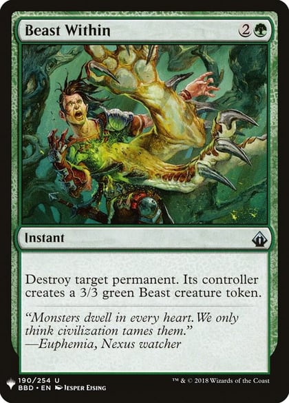 Beast Within (BBD), The List Reprints 190