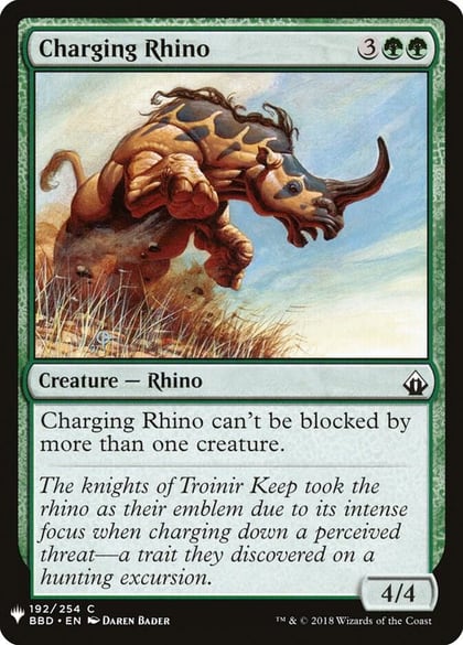 Charging Rhino, The List Reprints 192