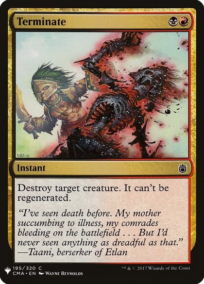 Terminate (CMA), The List Reprints 195