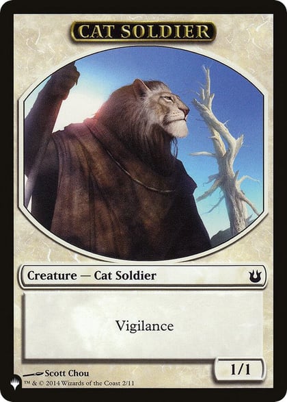Cat Soldier // Warrior Double-Sided Token, The List Reprints 2 // 17