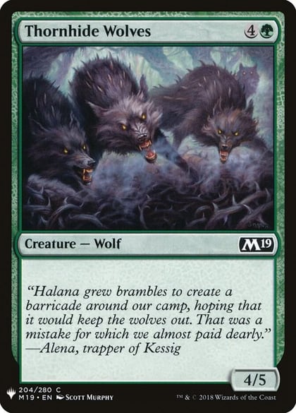 Thornhide Wolves, The List Reprints 204