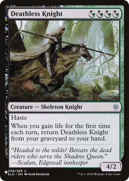 Deathless Knight, The List Reprints 208/269