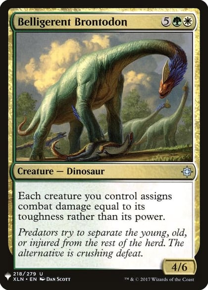 Belligerent Brontodon, The List Reprints 218