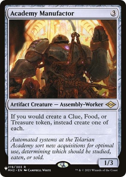 Academy Manufactor, The List Reprints 219/303