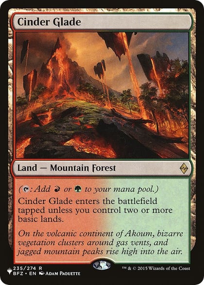Cinder Glade, The List Reprints 235/274