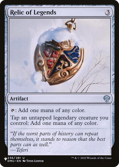 Relic of Legends, The List Reprints 236/281