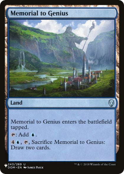 Memorial to Genius, The List Reprints 243/269