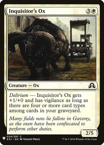 Inquisitor's Ox, The List Reprints 24