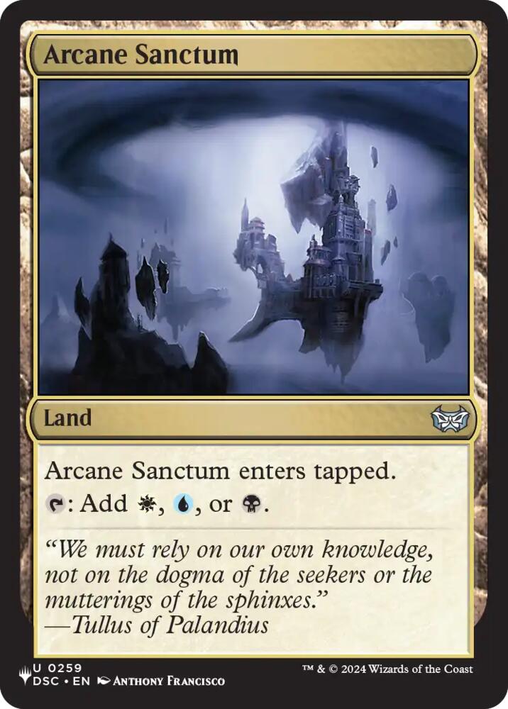 Arcane Sanctum (DSC), The List Reprints 259