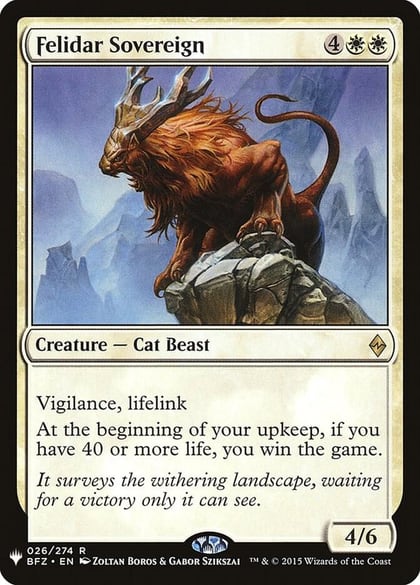 Felidar Sovereign, The List Reprints 26