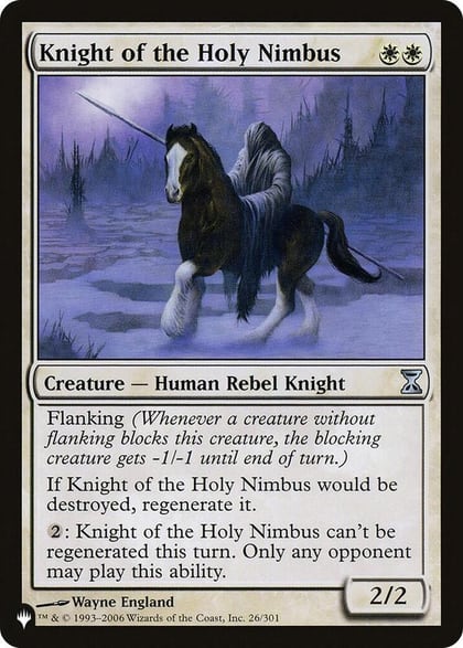 Knight of the Holy Nimbus, The List Reprints 26/301