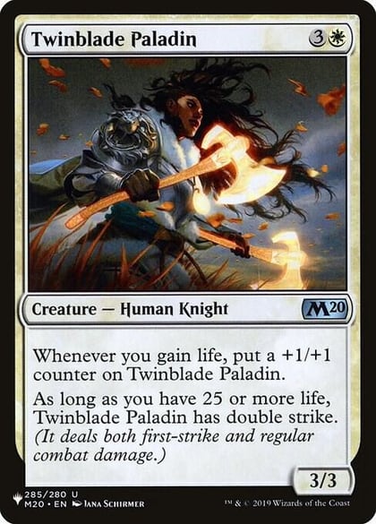 Twinblade Paladin, The List Reprints 285/280