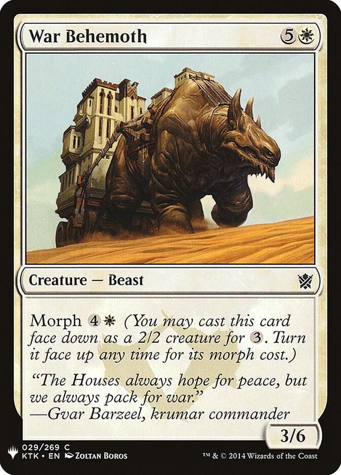 War Behemoth, The List Reprints 29