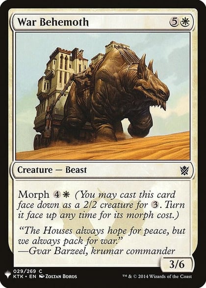 War Behemoth, The List Reprints 29
