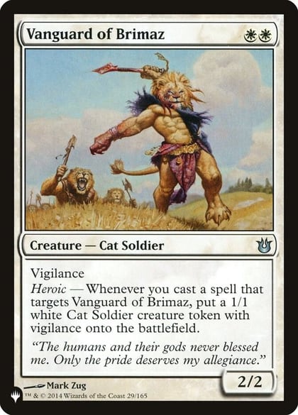 Vanguard of Brimaz, The List Reprints 29/165