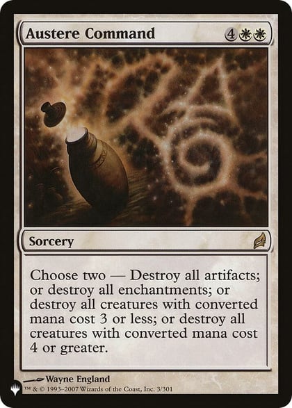Austere Command (LRW), The List Reprints 3/301