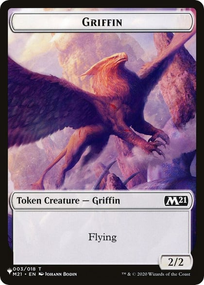 Griffin // Ajani's Pridemate Double-sided Token, The List Reprints 3 // 1