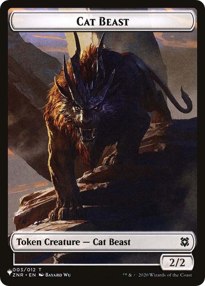 Cat Beast // Shapeshifter (002) Double-Sided Token, The List Reprints 3 // 2