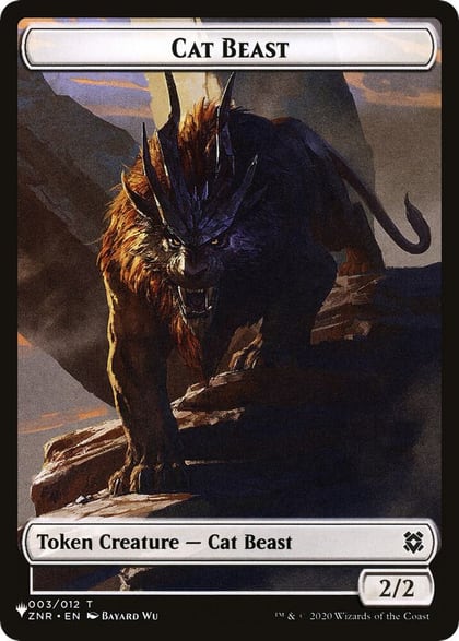 Cat Beast // Rat Double-Sided Token, The List Reprints 3 // 3