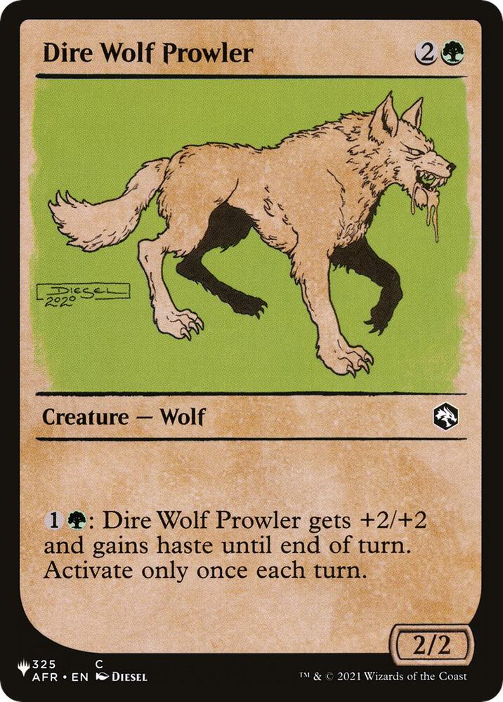 Dire Wolf Prowler (Showcase), The List Reprints 325/281