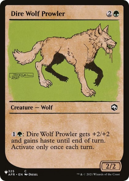 Dire Wolf Prowler (Showcase), The List Reprints 325/281