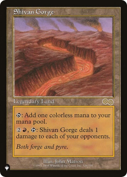 Shivan Gorge, The List Reprints 326/350