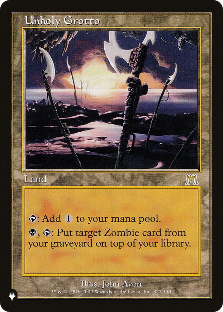 Unholy Grotto, The List Reprints 327/350