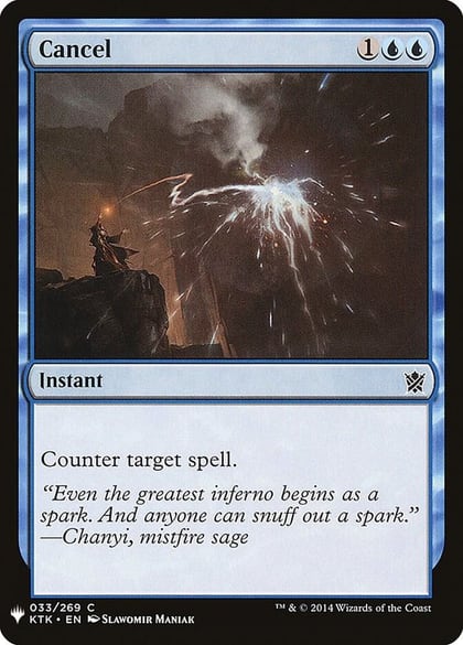 Cancel, The List Reprints 33
