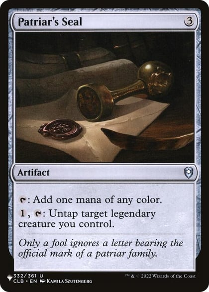 Patriar's Seal, The List Reprints 332/361