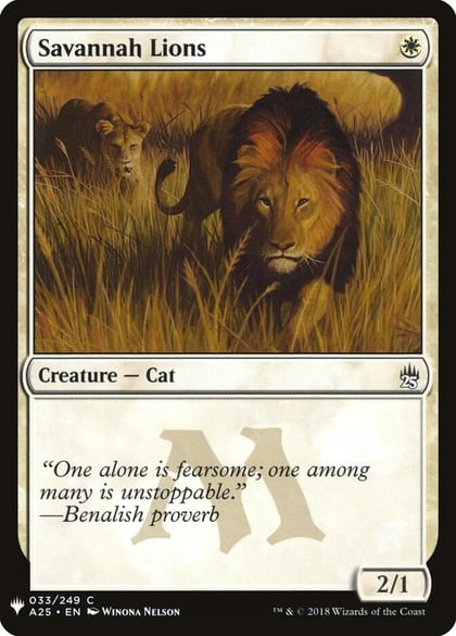 Savannah Lions, The List Reprints 33