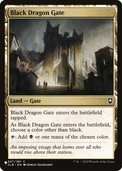 Black Dragon Gate, The List Reprints 347/361