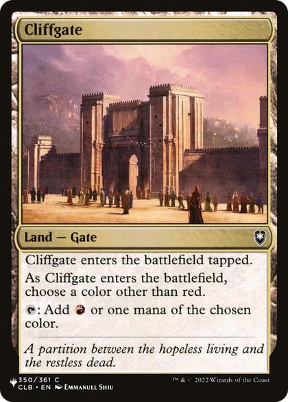 Cliffgate, The List Reprints 350/361