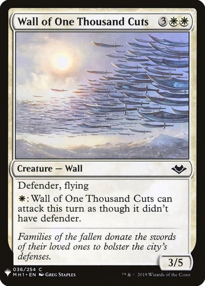 Wall of One Thousand Cuts, The List Reprints 36