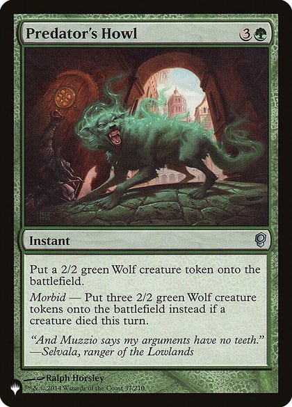 Predator's Howl, The List Reprints 37/210