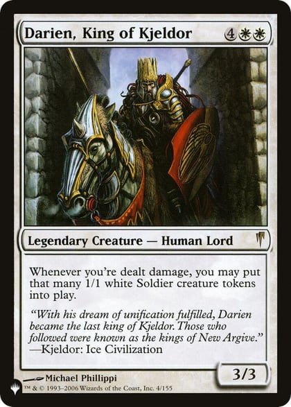 Darien, King of Kjeldor, The List Reprints 4/155